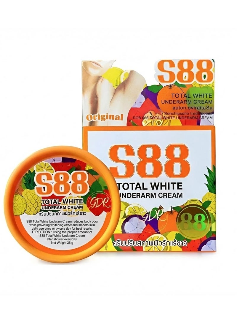 اس 88  كريم S88 Total White الأصلي لتفتيح الإبط – إزالة الاسمرار، توحيد لون البشرة، وتقليل رائحة العرق بتركيبة آمنة وفعالة - Image 1